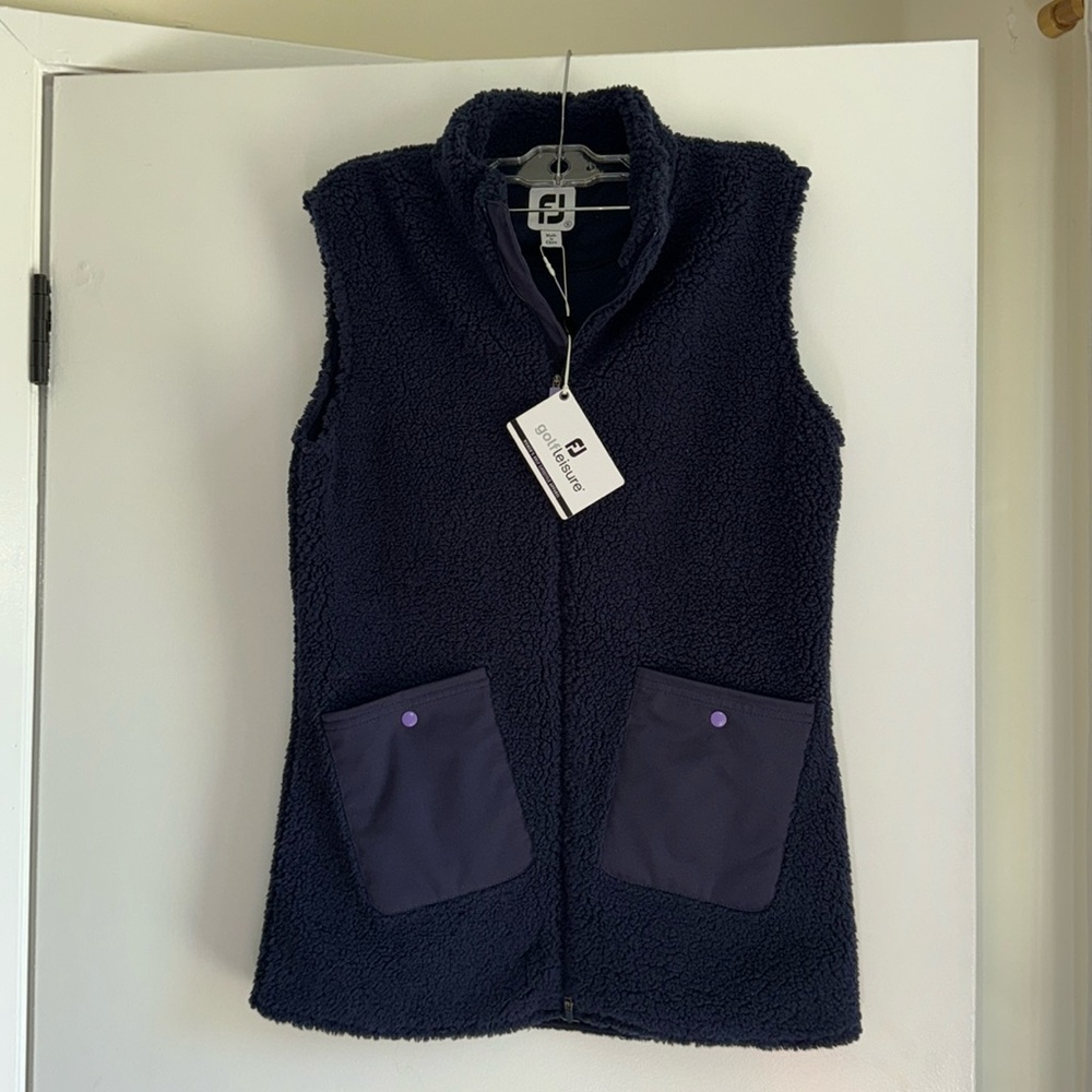 Navy blue brand new FootJoy fleece vest: Size Small